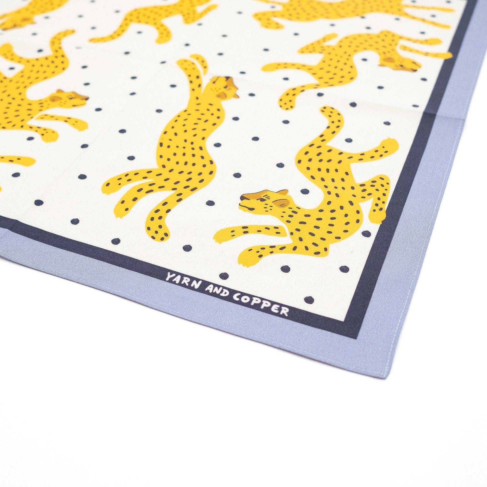 Japanese Printed Organic cotton 'Leo' ハンカチ/ポケットチーフ