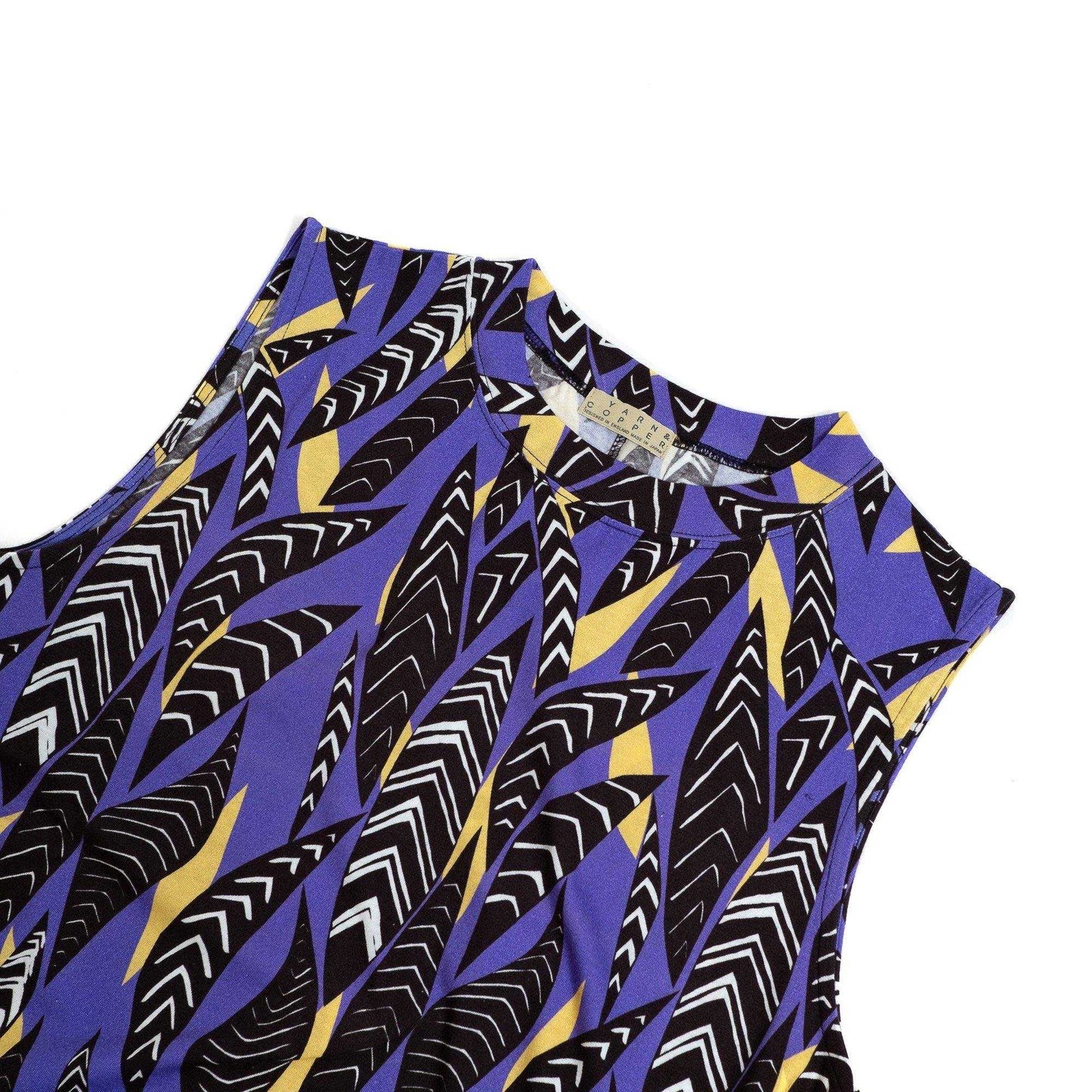 Japanese Printed Organic Cotton 'House Plant' purple タンクドレス