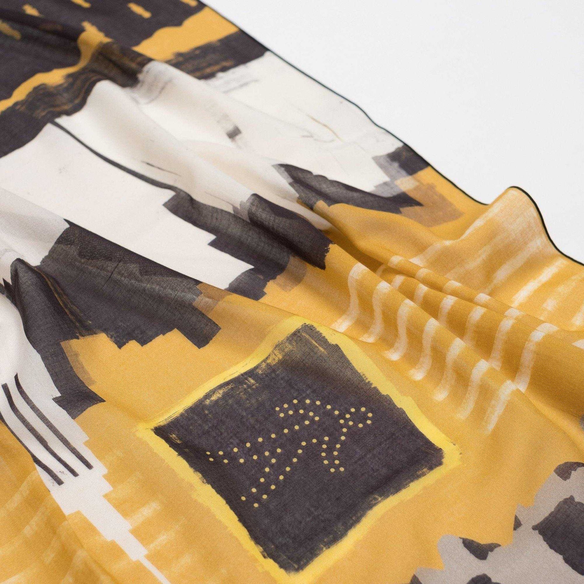 Japanese Printed Organic Cotton 'New York Minute' black ロングストール