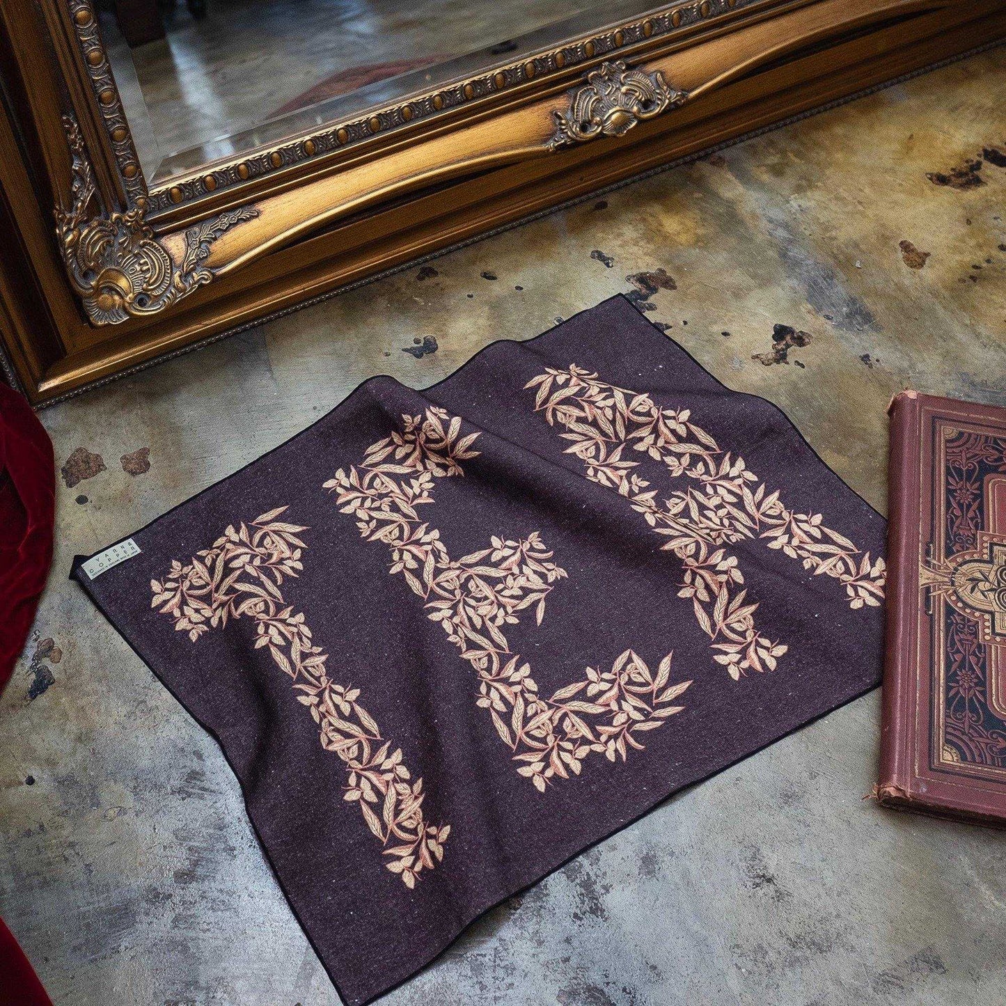 近江リネン Japanese Linen キッチンタオル ’Tea leaves’ Dark Brown