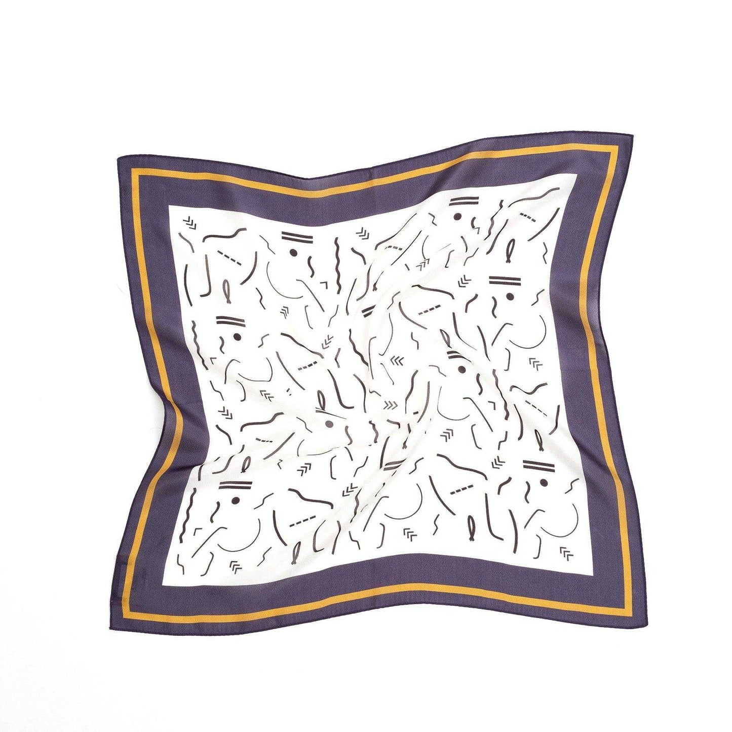 Japanese Printed Silk 'Cassette' white 大判スカーフ | YARN&COPPER