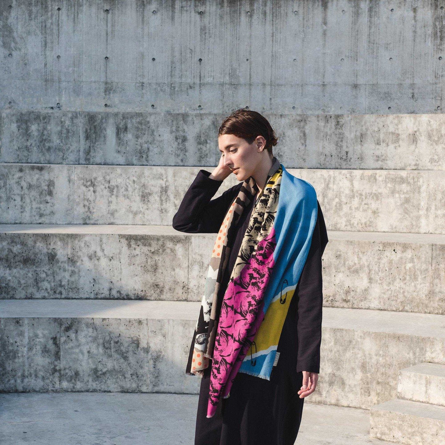 Japanese Merino Wool 'SUBCULTURE' 二枚仕立てのロングストール | YARN&COPPER