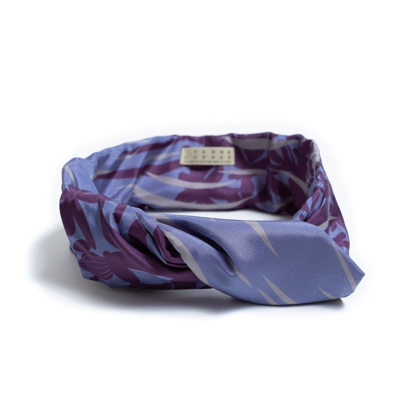 Japanese Printed Silk headband 'Sea bed' blue ヘッドスカーフ