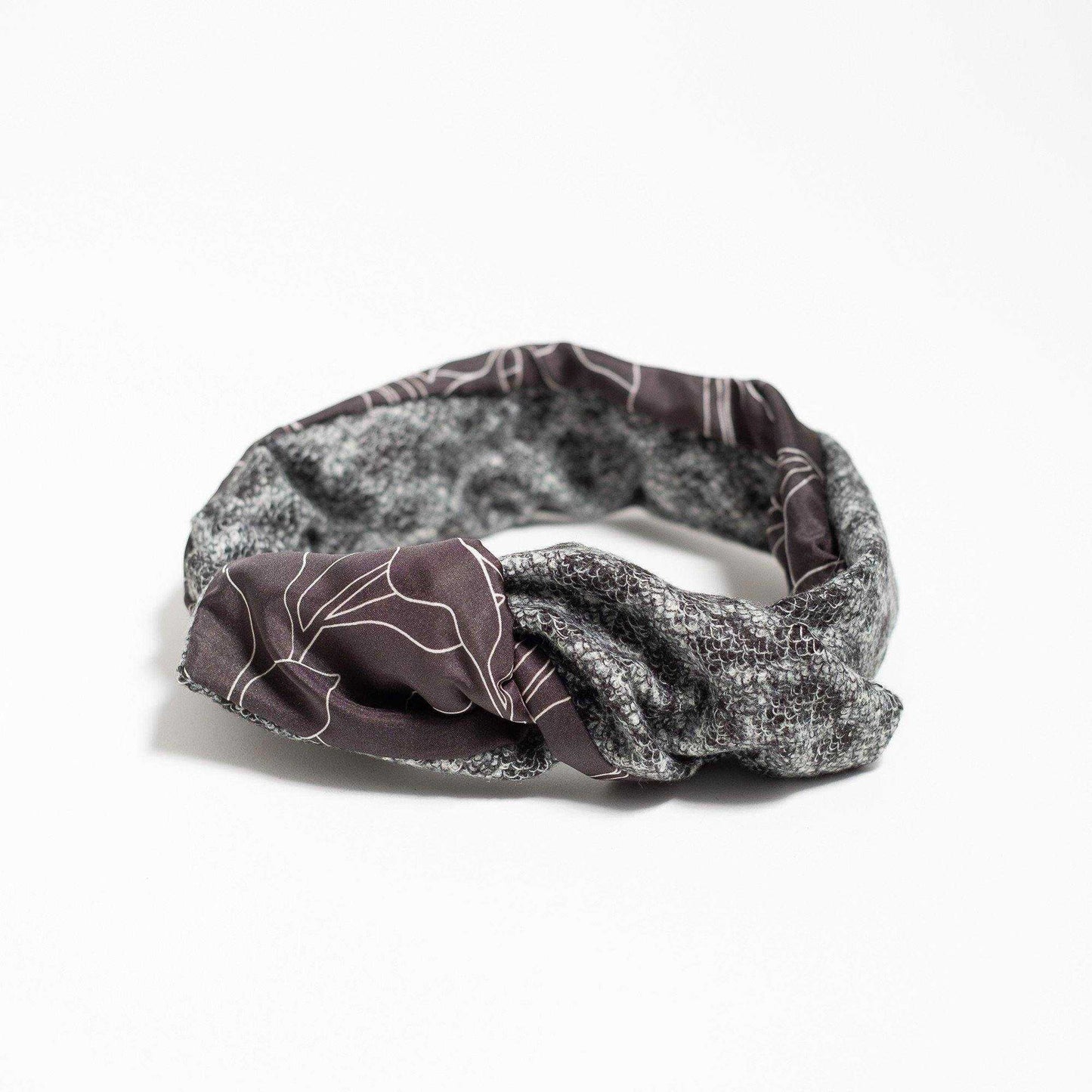 Silk&Wool 'Finchley' リバーシブルヘッドスカーフ/ミニスカーフ