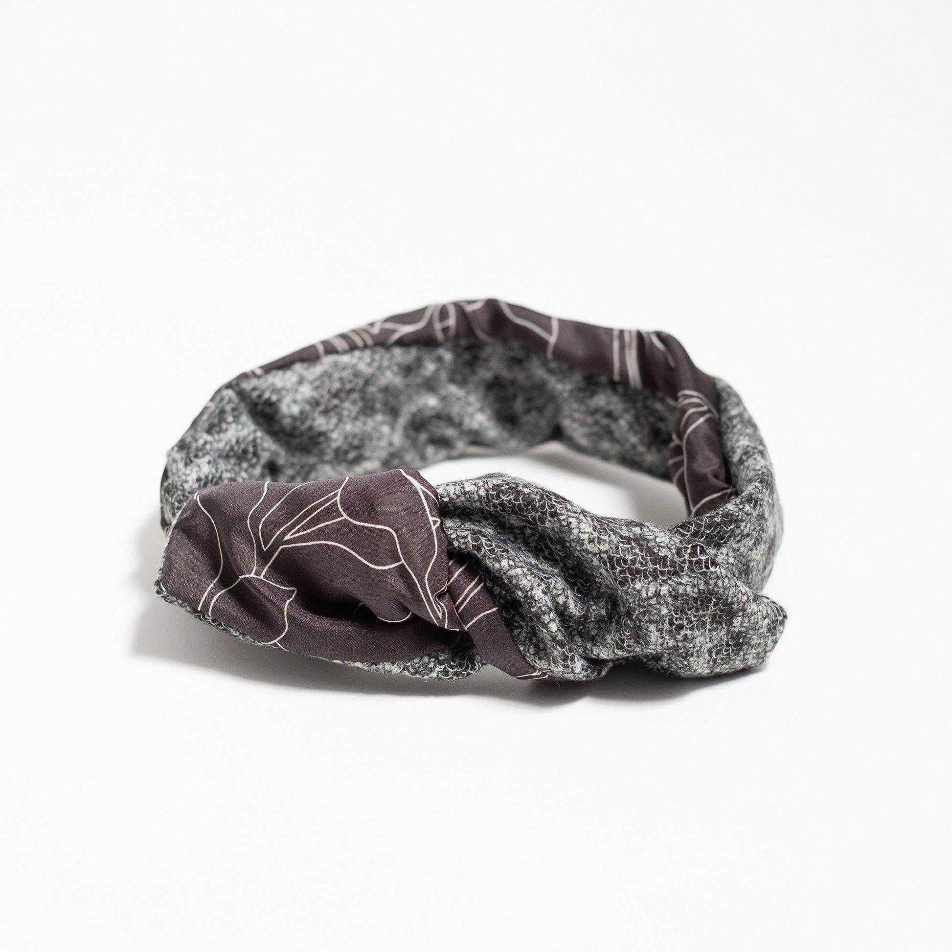 Silk&Wool 'Finchley' リバーシブルヘッドスカーフ/ミニスカーフ