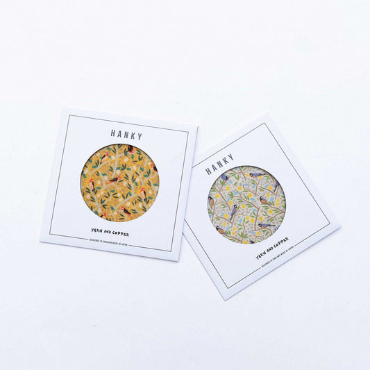 2色 Japanese Printed Double gaze Organic cotton 'Birchwood' ハンカチ