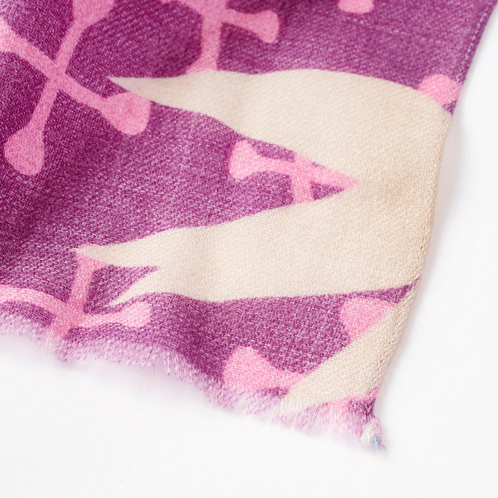 Soft wool twill 'Cornwall' pink purple ロングストール