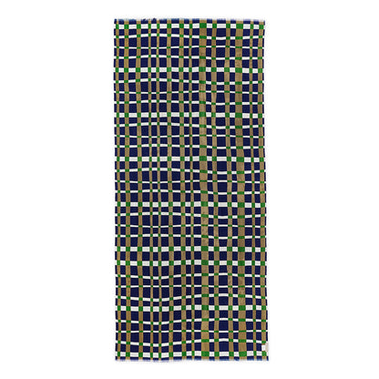 幅広タイプ Superfine Merino Wool 'Scotties' green 二重仕立てのロングストール