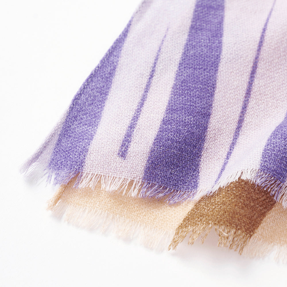 Soft wool twill 'Den Bosch' pink purple ロングストール