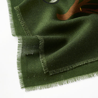 10月末入荷予定！Superfine Merino Wool 'Via Leiden' forest green 正方形スカーフ
