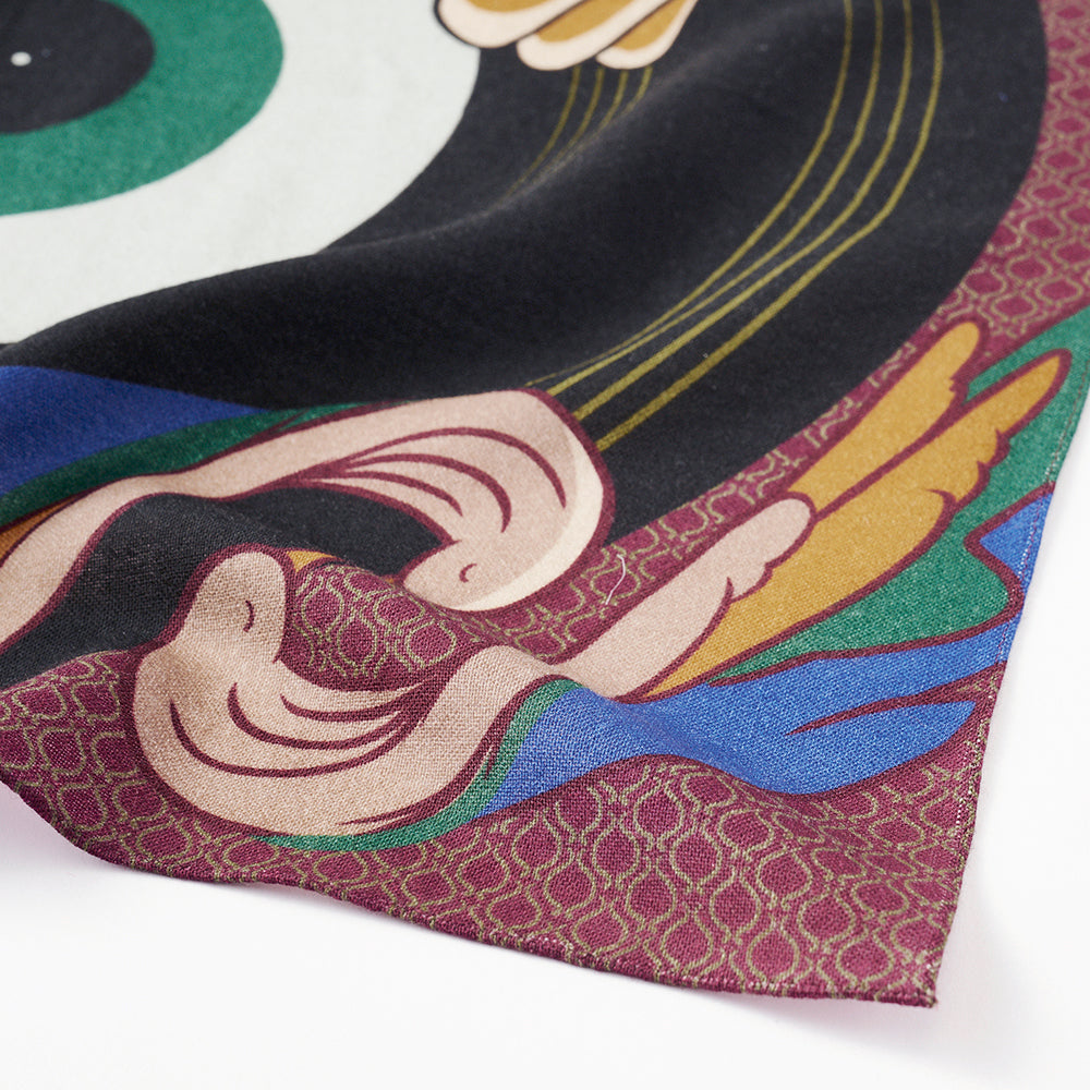 Superfine Merino Wool 'Vintage Vinyl' brown リング付きミニスカーフ