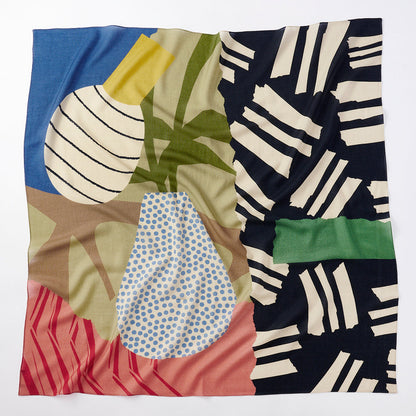 3月お届け予定！Silk Cotton 'Den Bosch' black 大判スカーフ