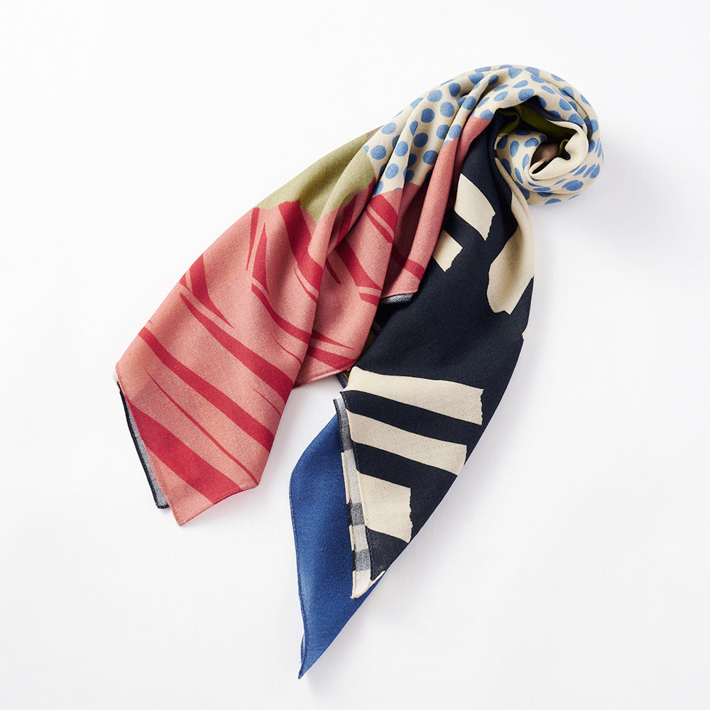 3月お届け予定！Silk Cotton 'Den Bosch' black 大判スカーフ