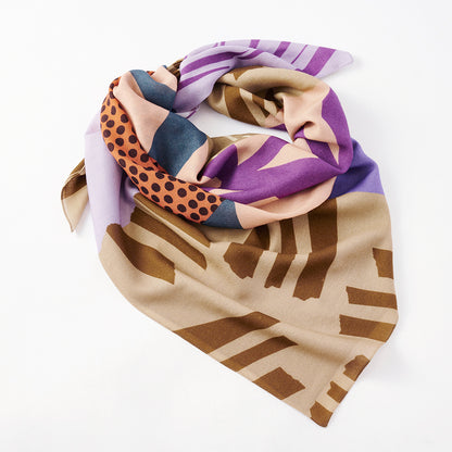 Superfine Merino Wool 'Den Bosch' lavender 正方形スカーフ