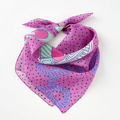 Silk 'Boulevard' purple スカーフリング付きミニスカーフ