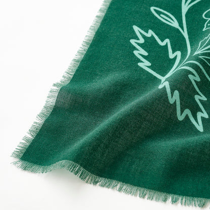 9月中旬入荷！Superfine Merino Wool 'The Sleeping Fox' forest green 正方形スカーフ