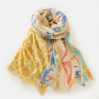 Organic cotton 'Parisian Carosel' peach ロングストール