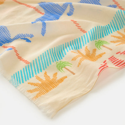 Organic cotton 'Parisian Carosel' peach ロングストール