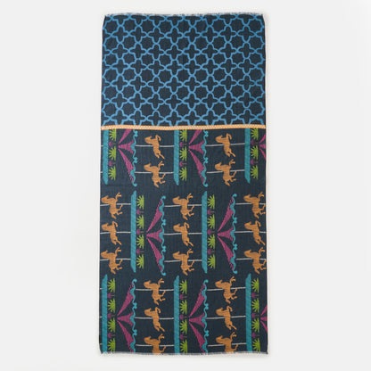 Organic cotton 'Parisian Carosel' navy ロングストール