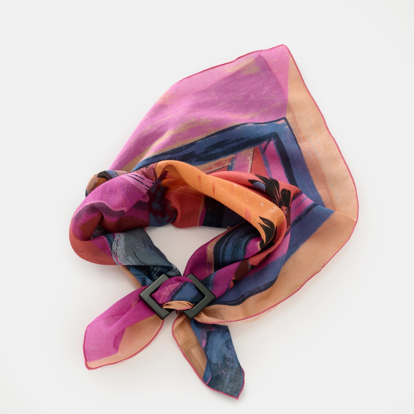 Organic cotton 'Coastal Breeze' sunset リング付きミニスカーフ