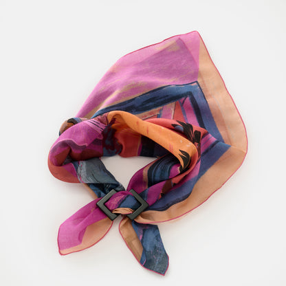 Organic cotton 'Coastal Breeze' sunset リング付きミニスカーフ