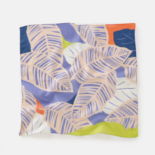 Silk Cotton 'Saint Vincent' sky blue 大判スカーフ