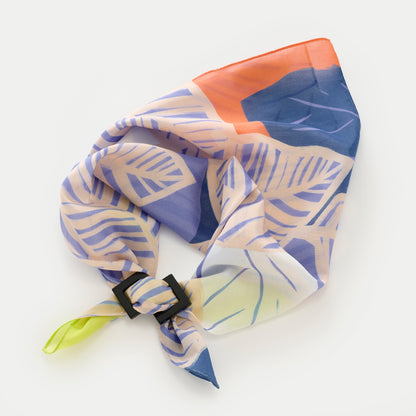 Silk Cotton 'Saint Vincent' sky blue 大判スカーフ