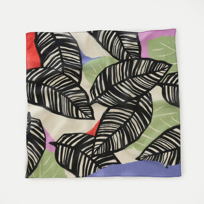 リング付き シルクコットンのミニスカーフ 'Saint Vincent' cream