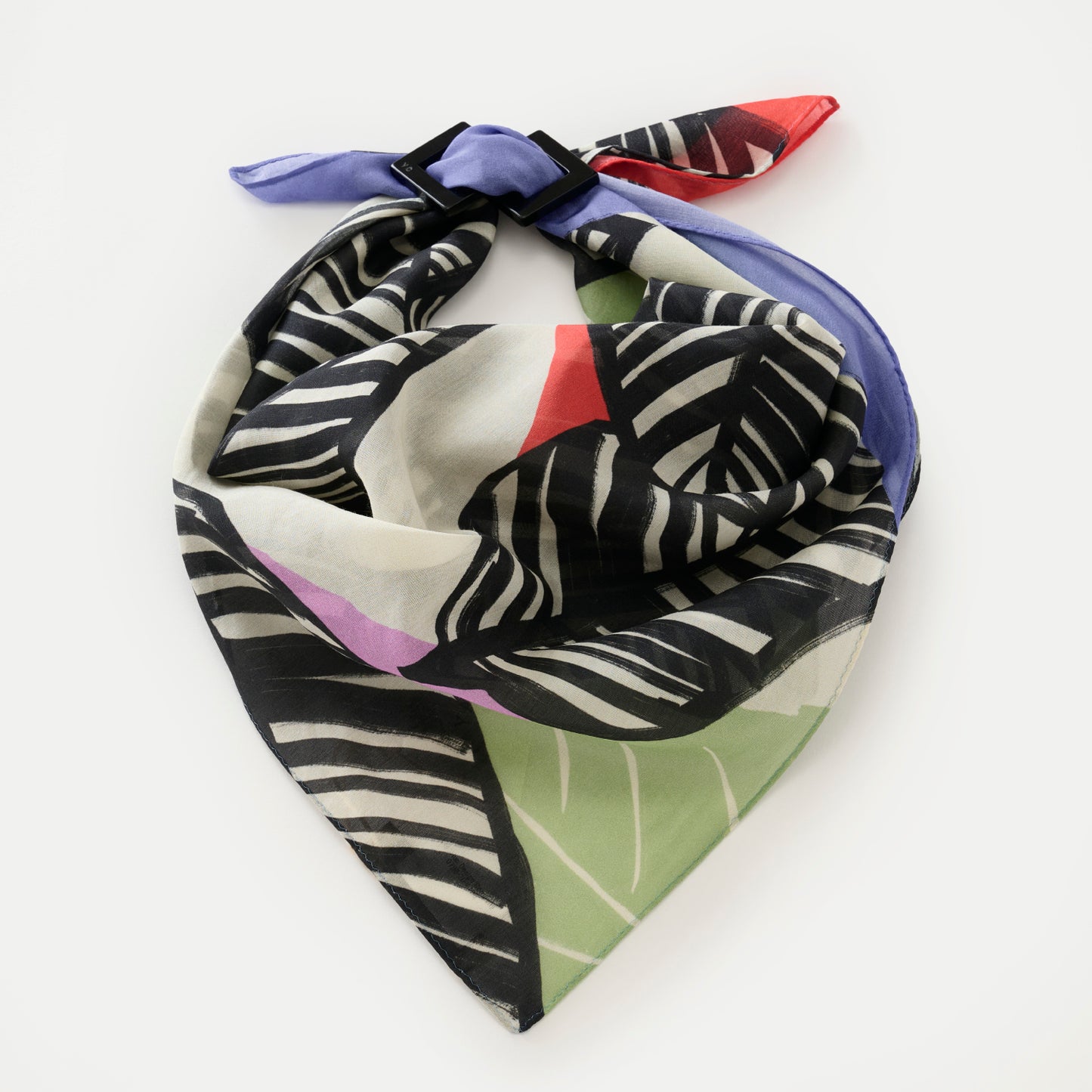 リング付き シルクコットンのミニスカーフ 'Saint Vincent' cream