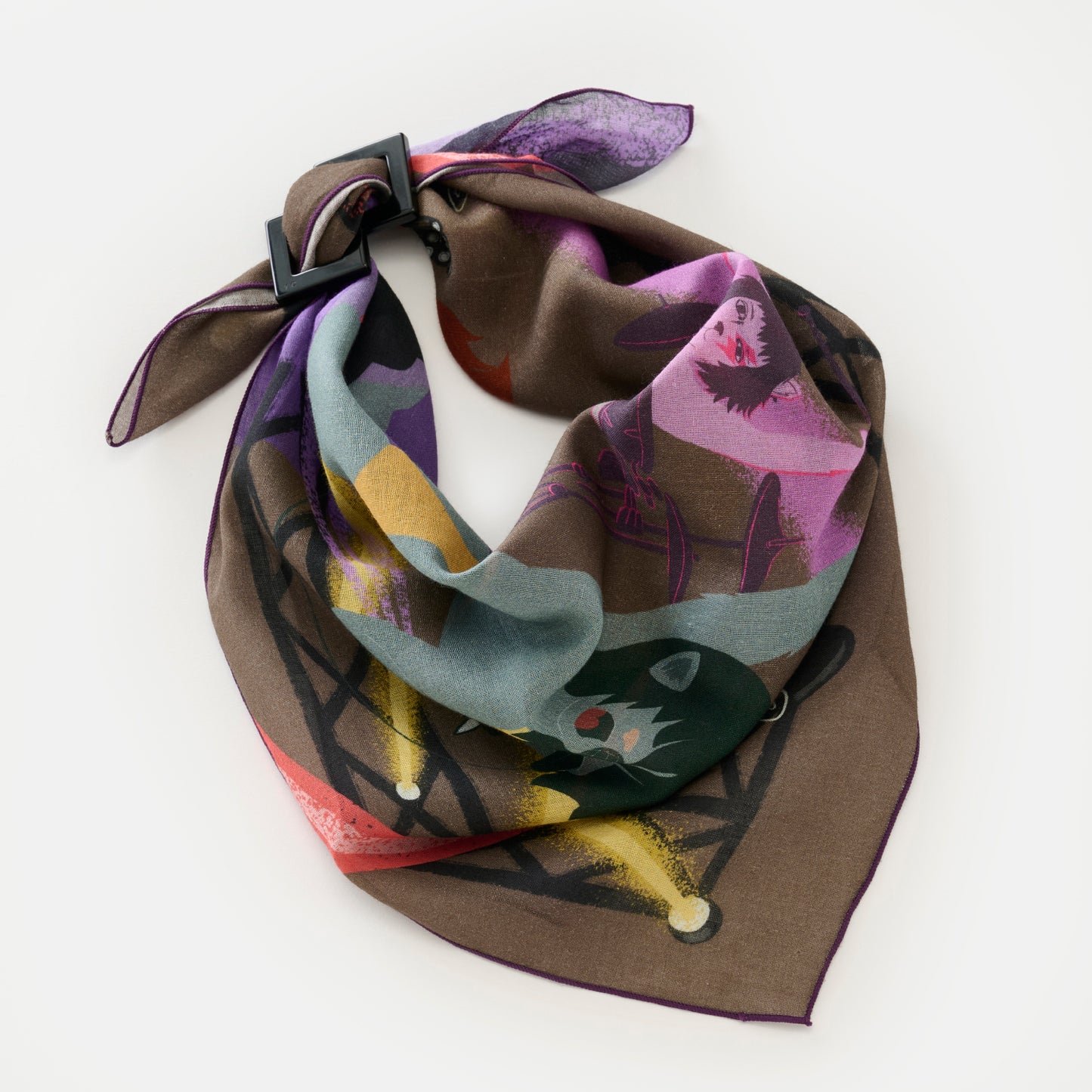 Organic cotton 'The Strays' リング付きミニスカーフ