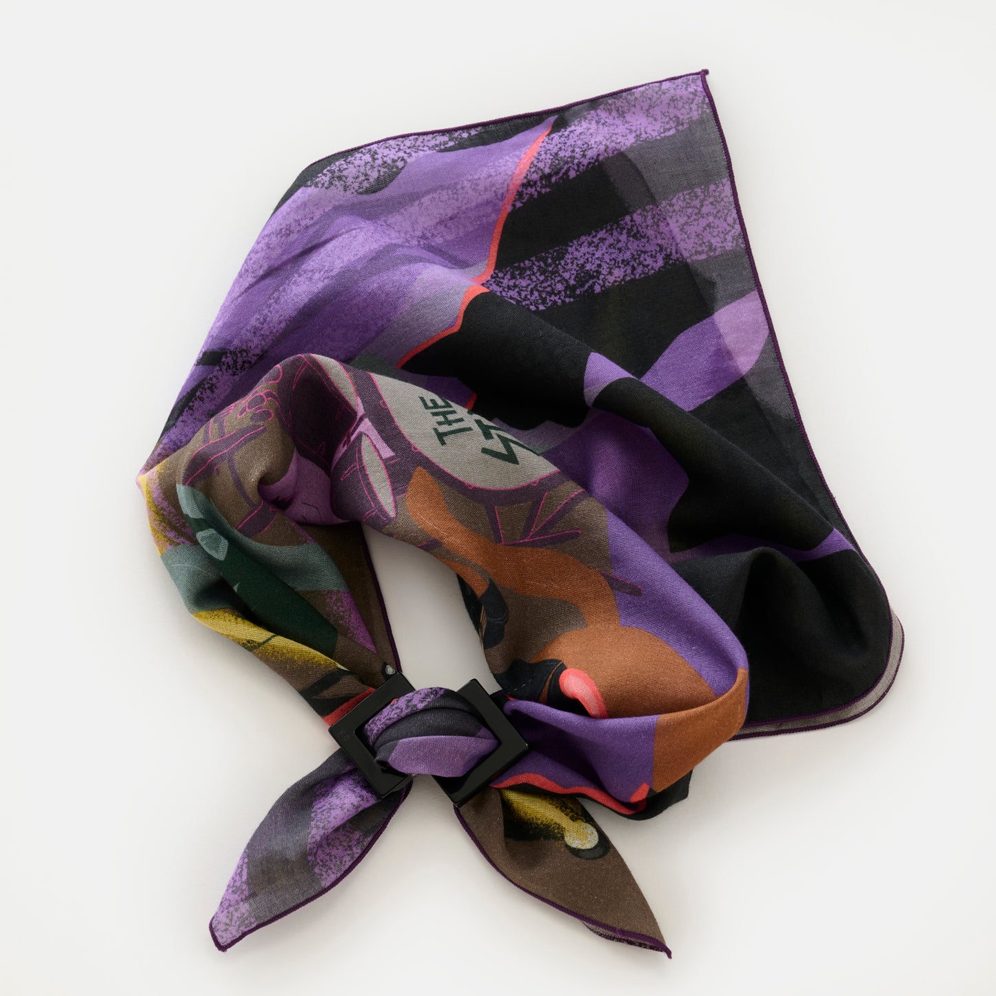 Organic cotton 'The Strays' リング付きミニスカーフ