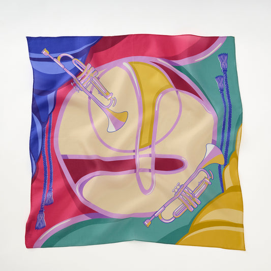 リング付き シルクのミニスカーフ 'Virtuoso' pastel