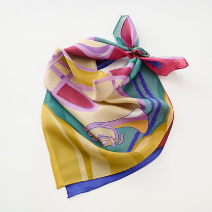 リング付き シルクのミニスカーフ 'Virtuoso' pastel