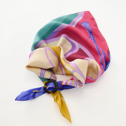リング付き シルクのミニスカーフ 'Virtuoso' pastel