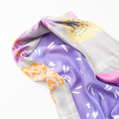 Silk/Silk 'Arrangement' lavender ループスカーフ