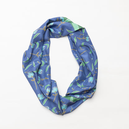 Silk/Silk 'Wingham' blue+green ループスカーフ