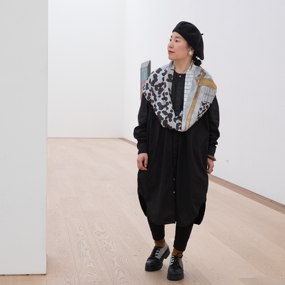 両面シルクのループスカーフ 'Paris Chic'