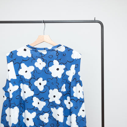 Organic Cotton 'Preston Bloom' blue Aラインドレス