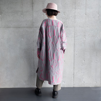 Banshu Ori Robe Manteau Japonais Laine/Coton Jacquard / Camel