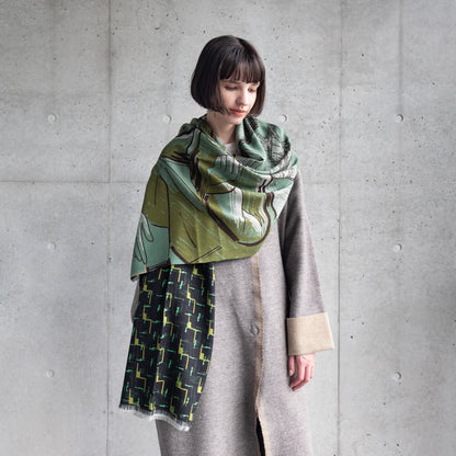 Superfine Merino Wool 'Collecting Thoughts' mint green 二重仕立てのロングストール