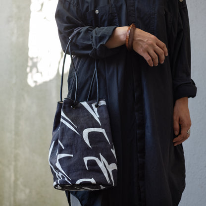 Linen bucket bag 'Antwerp' black