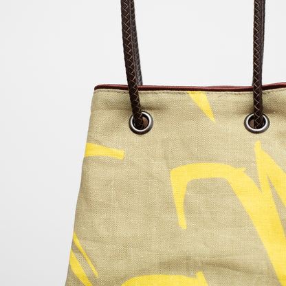 Linen bucket bag 'Antwerp' yellow