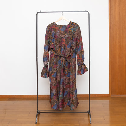 受注予約12月17日まで ウールのペプラムスリーブワンピース'Dartmoor'