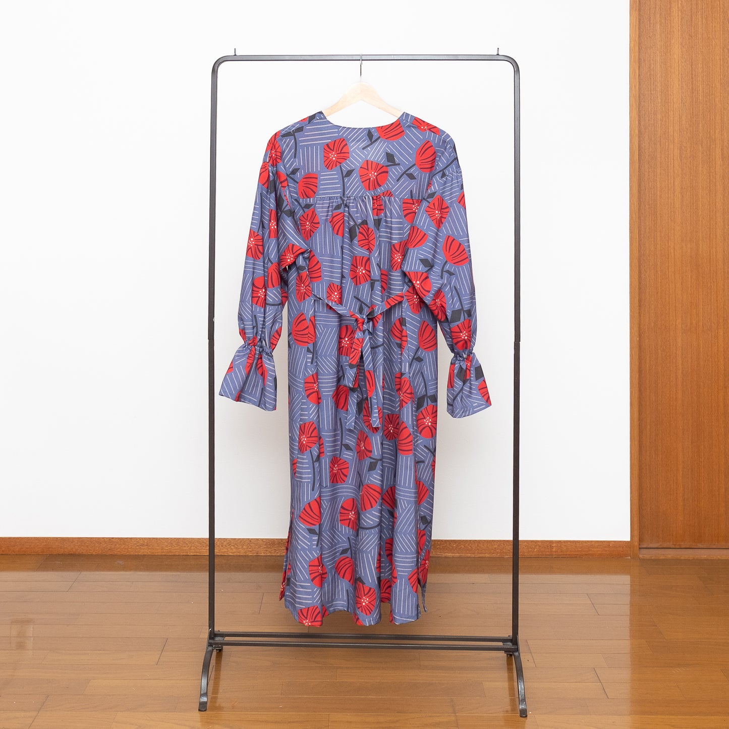 Wool Peplum Sleeve Dress 'Ghent' dusty blue