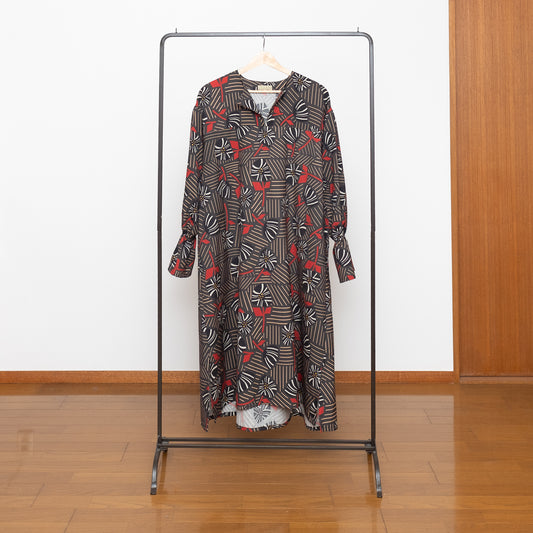 Banshu Ori Robe Manteau Japonais Laine/Coton Jacquard / Camel