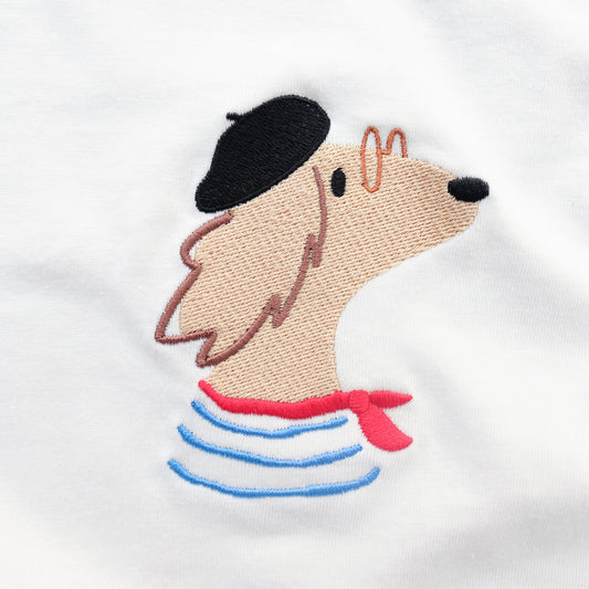 Imprimé japonais Ecovero / O.Cotton UNISEX Tshirt 'Dog In A Hat' Y