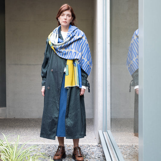 Superfine Merino Wool 'The Coffee Guru' 二重仕立てのロングストール