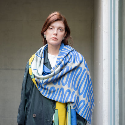 Superfine Merino Wool 'The Coffee Guru' 二重仕立てのロングストール