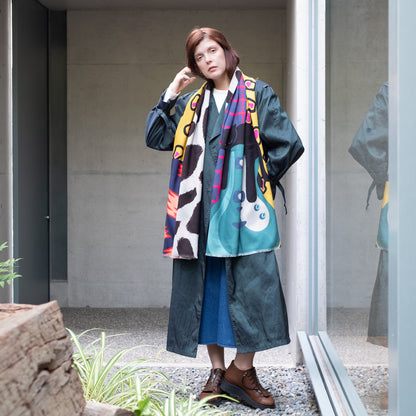 Superfine Merino Wool 'Luna's Day Off' 二重仕立てのロングストール