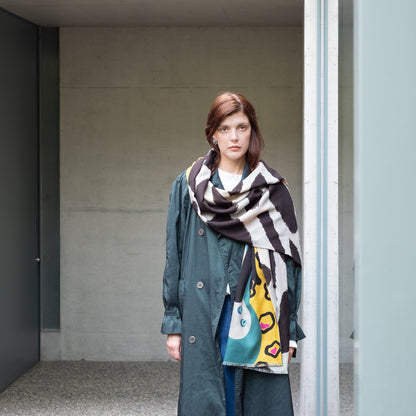 Superfine Merino Wool 'Luna's Day Off' 二重仕立てのロングストール